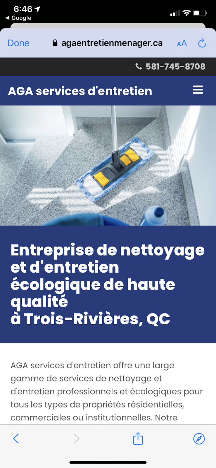 AGA service dentretien | 835 Rue Gilles Lupien, Trois-Rivières, QC G9C 0E6, Canada | Phone: (581) 745-8708
