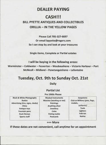 Bill Pyette Antiques | No Retail Outlet, Orillia, ON L3V 4K4, Canada | Phone: (705) 345-6092