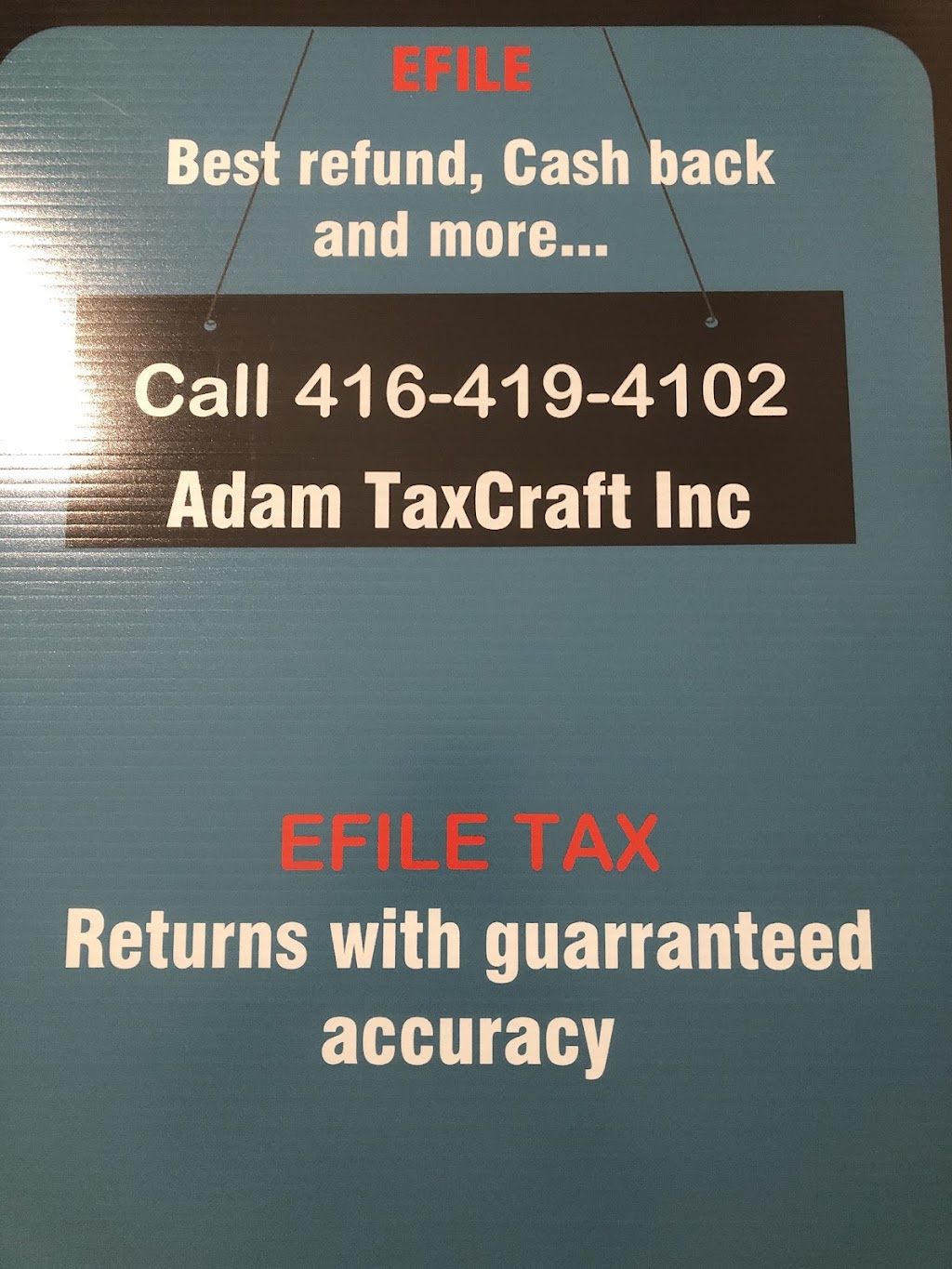 Adam TaxCraft Inc. | 30 St Magnus Dr, Scarborough, ON M1C 0C6, Canada | Phone: (416) 419-4102