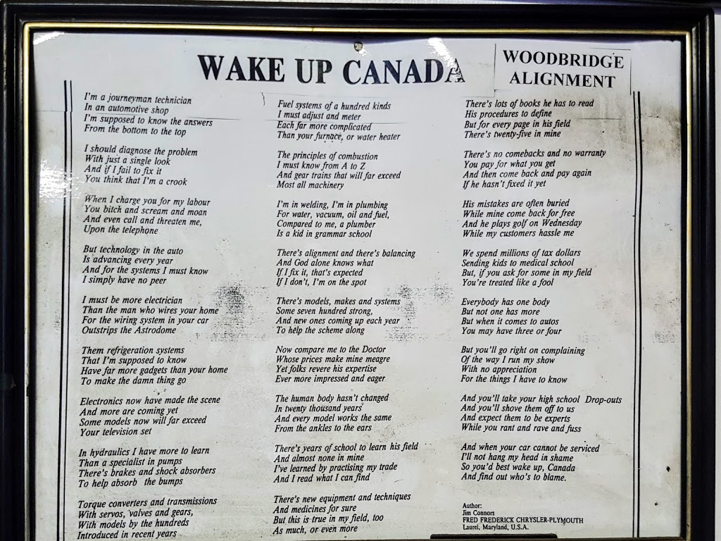 Woodbridge Alignment | 4817 Hwy 7, Woodbridge, ON L4L 1S6, Canada | Phone: (905) 851-3500