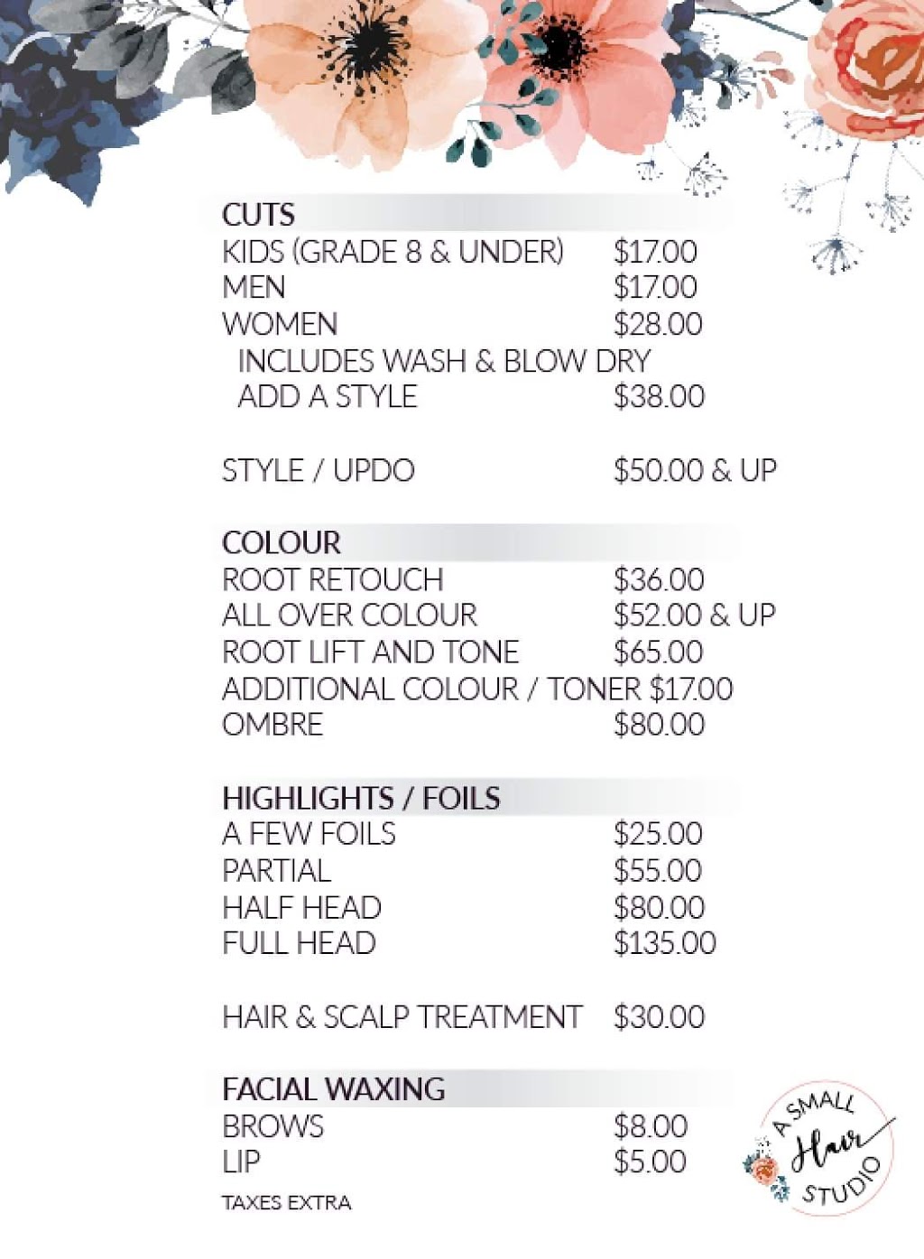 A Small Hair Studio | 1046 Centre Line Rd, Stayner, ON L0M 1S0, Canada | Phone: (705) 229-6648