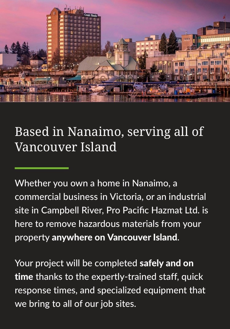 Pro Pacific Hazmat | 2076 Balsam Rd, Nanaimo, BC V9X 1T5, Canada | Phone: (250) 585-3997