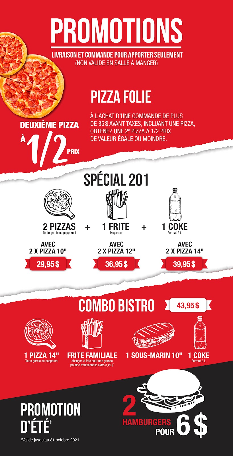 Bistro Pizza 201 | 211 QC-201, Sainte-Marthe, QC J0P 1P0, Canada | Phone: (450) 458-8294