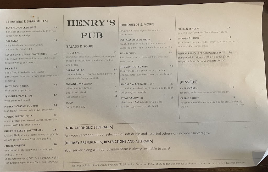 Henrys Pub | 2620 32 Ave NE, Calgary, AB T1Y 6B8, Canada | Phone: (403) 250-6325