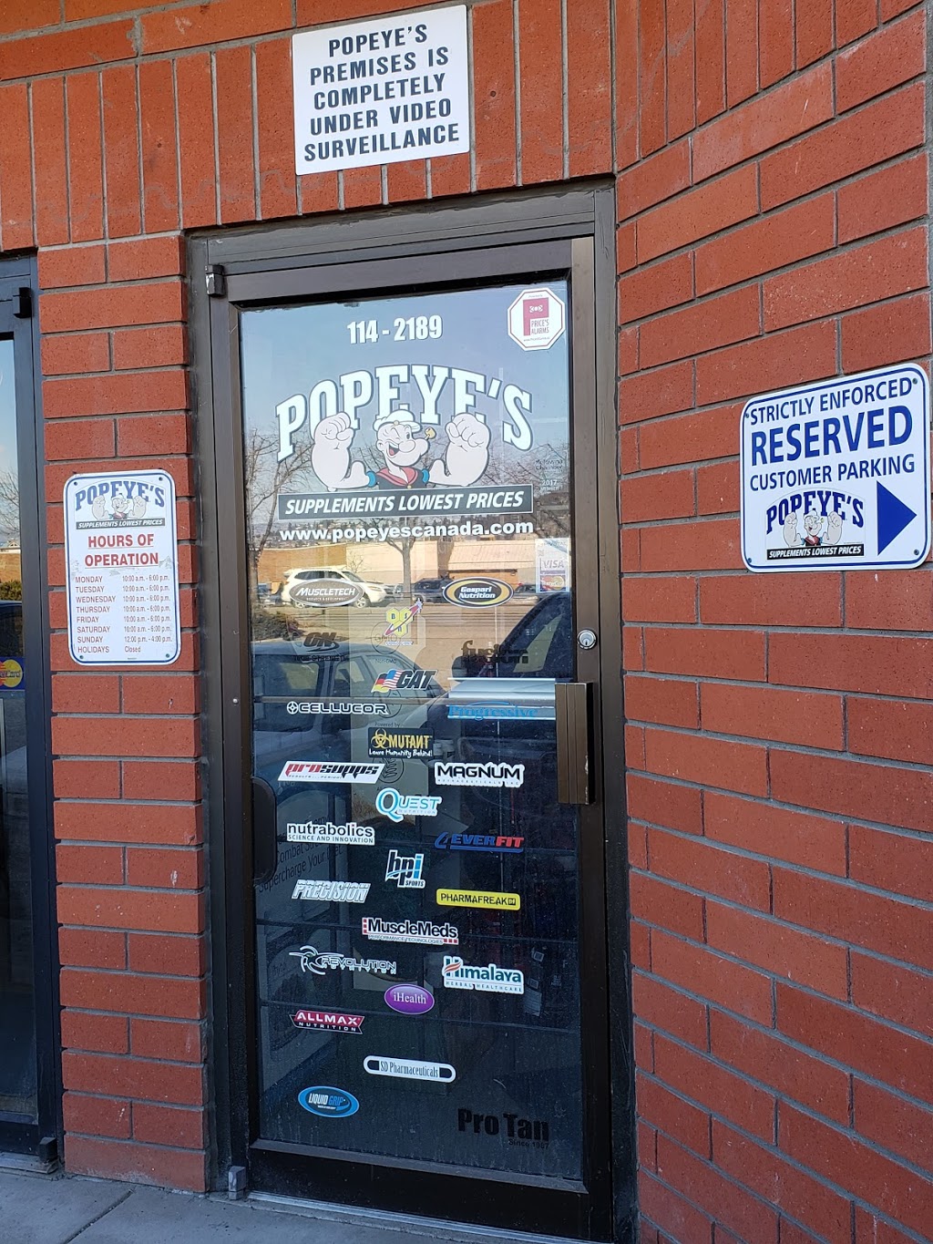 Popeyes Supplements Kelowna | 114 - 2189 Springfield Rd, Kelowna, BC V1Y 7X1, Canada | Phone: (125) 087-86719