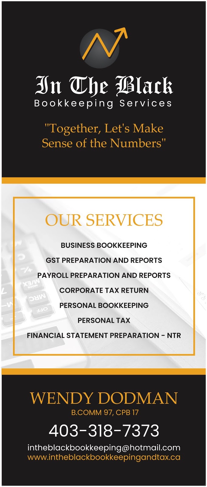 In The Black Bookkeeping Services | 35 Dundee Crescent, Penhold, AB T0M 1R0, Canada | Phone: (403) 318-7373