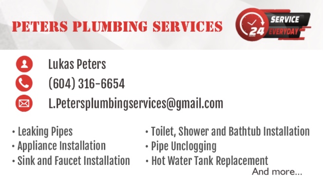 Peters Plumbing Services | 11405 Jesperson Rd, Chilliwack, BC V2P 6H5, Canada | Phone: (604) 316-6654