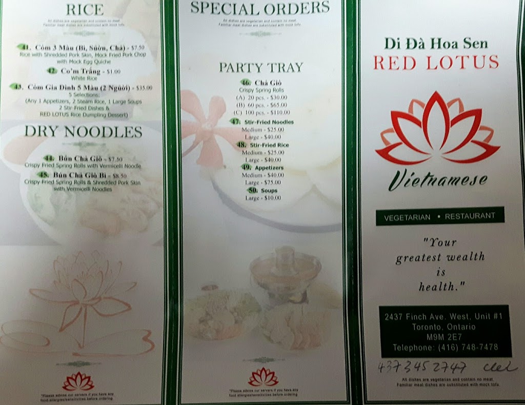 Lotus Vegetarian | Unit #1, 2437 Finch Ave W, North York, ON M9M 2E7, Canada | Phone: (416) 407-2144