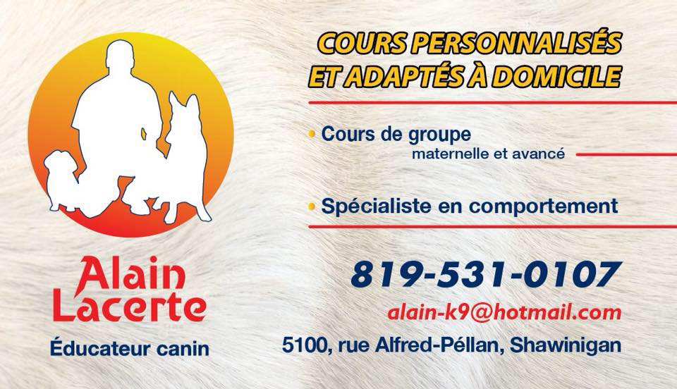 Alain Lacerte Educateur Canin | 5100 Rue Alfred-Pellan, Shawinigan, QC G9T 3N4, Canada | Phone: (819) 531-0107