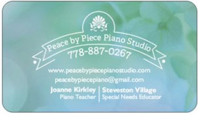 Peace by Piece Piano Studio | 6300 London Rd Unit 22, Richmond, BC V7E 6V6, Canada | Phone: (778) 887-0267