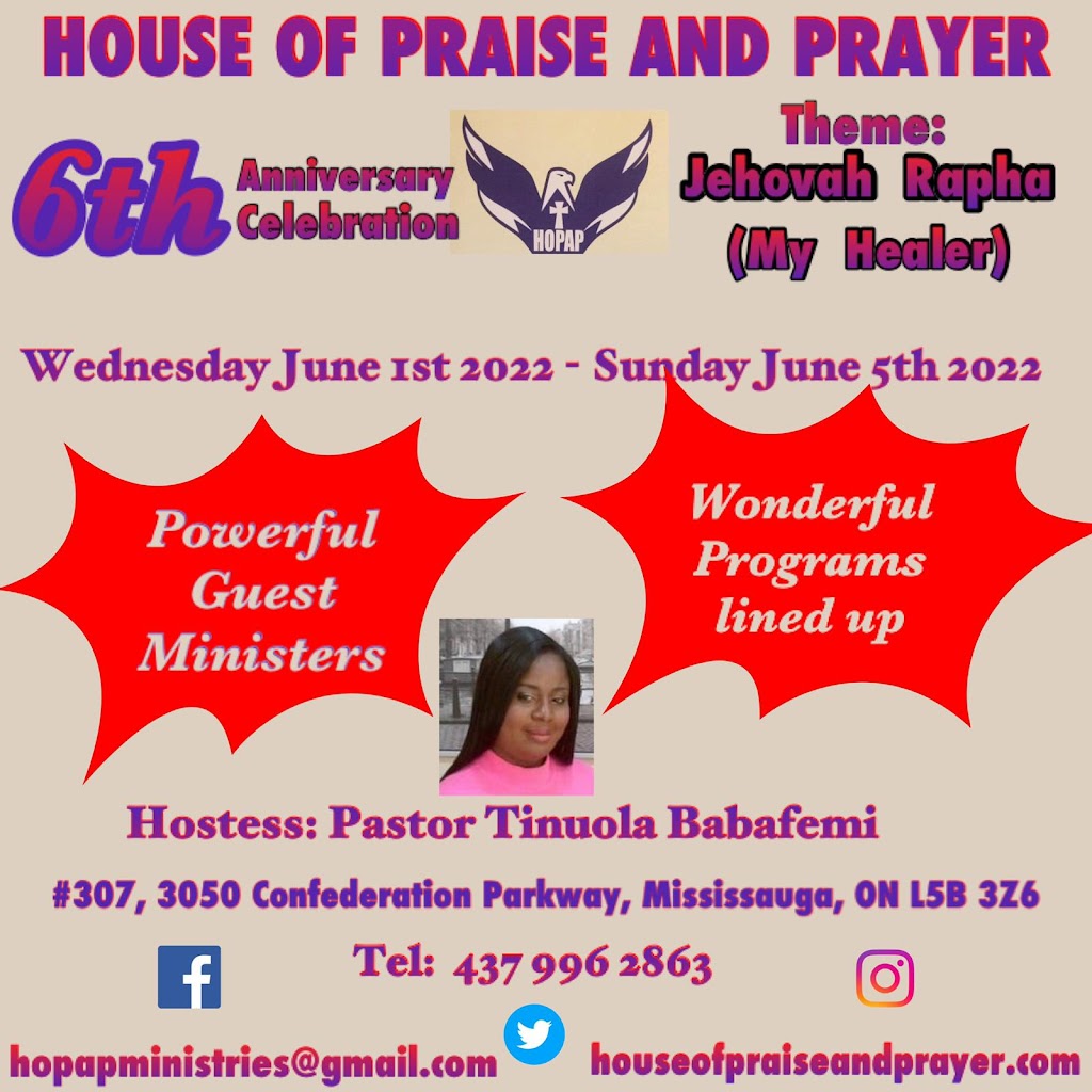 House of praise and prayer(HOPAP) | 557 Dixon Rd #131, Etobicoke, ON M9W 6K1, Canada | Phone: (437) 996-2863