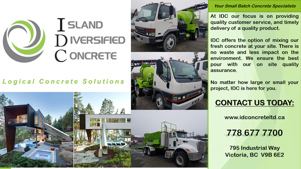 Island Diversified Concrete Ltd. | 795 Industrial Way, Victoria, BC V9B 0E8, Canada | Phone: (778) 677-7700
