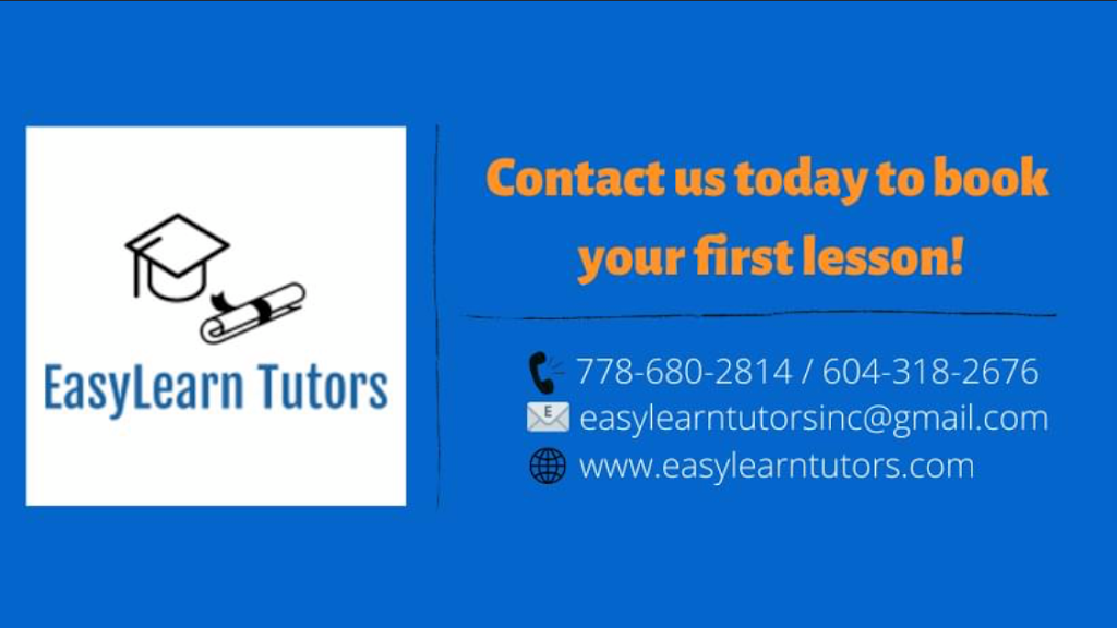 EasyLearn Tutors | 14745 69 Ave, Surrey, BC V3S 2C5, Canada | Phone: (778) 680-2814