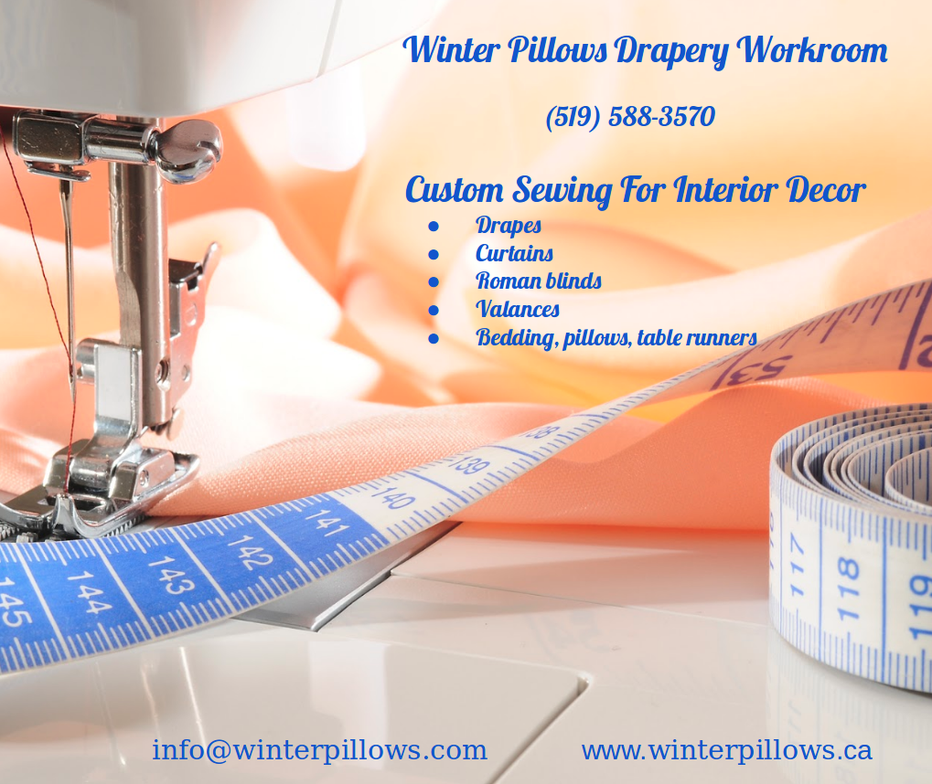 Winter Pillows Drapery Workroom | 573 Sundew Dr, Waterloo, ON N2V 0B9, Canada | Phone: (519) 588-3570