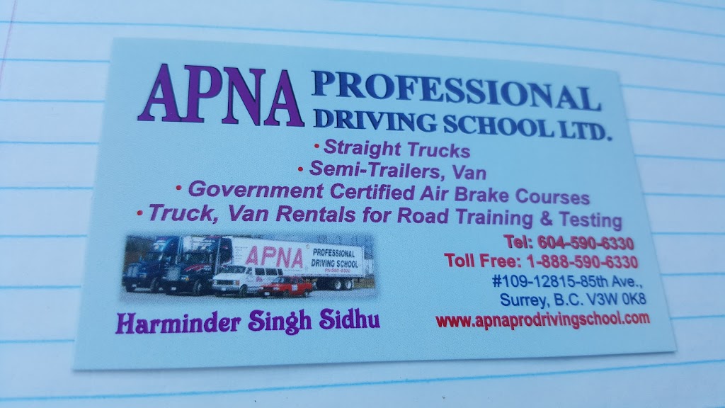 APNA Professional Driving School | 12815 85 Ave, Surrey, BC V3W 0K8, Canada | Phone: (604) 590-6330