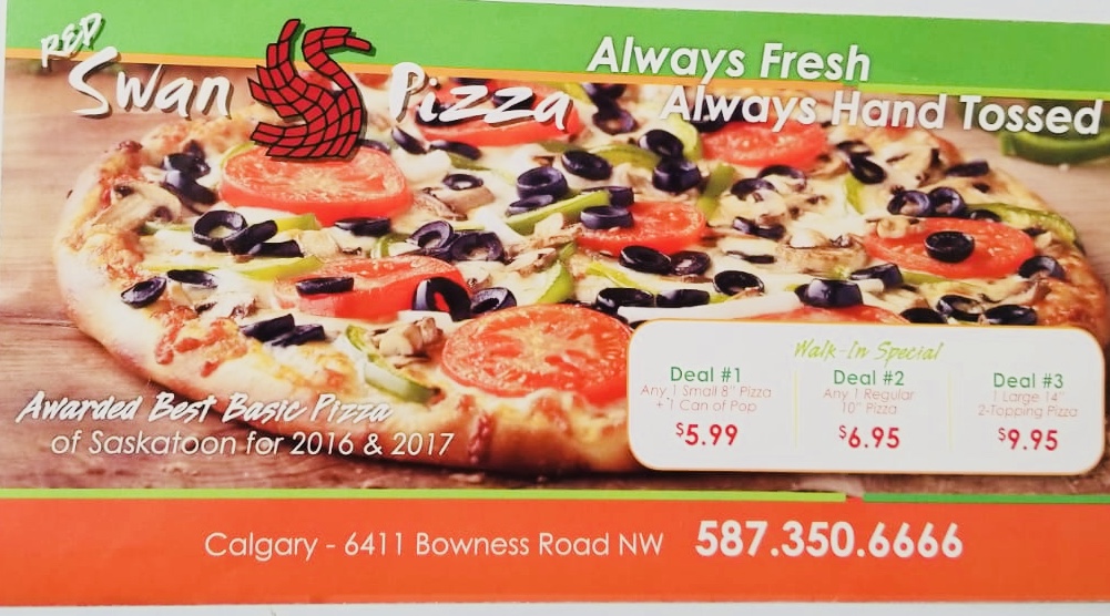 Red Swan Pizza | 6411 Bowness Rd NW unit-b, Calgary, AB T3B 0E6, Canada | Phone: (587) 350-6666