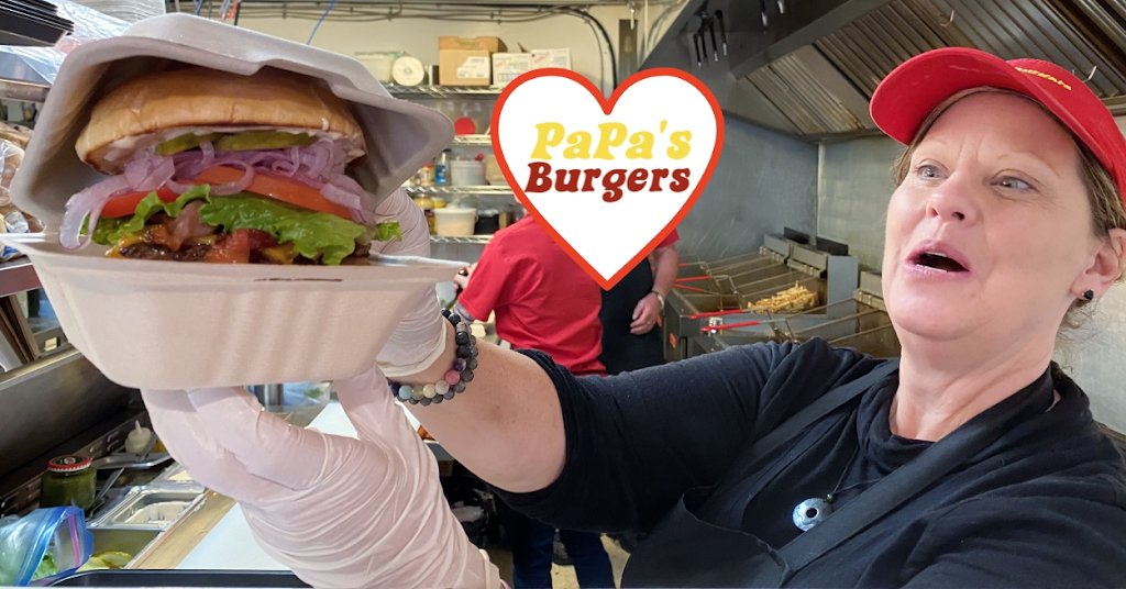 Papas Burgers | 487 Island Hwy E, Parksville, BC V9P 1V6, Canada | Phone: (250) 586-3743