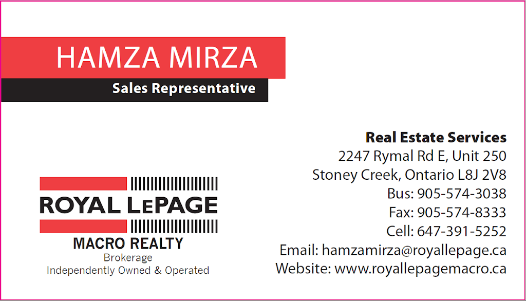 Hamza Mirza - Real Estate Agent | 2247 Rymal Rd E #250, Stoney Creek, ON L8J 2V8, Canada | Phone: (647) 391-5252