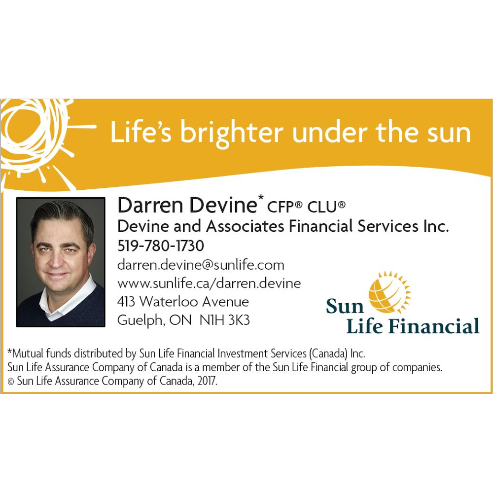 Devine and Associates Financial Services Inc. - Sun Life Financi | 413 Waterloo Ave, Guelph, ON N1H 3K3, Canada | Phone: (519) 780-1730