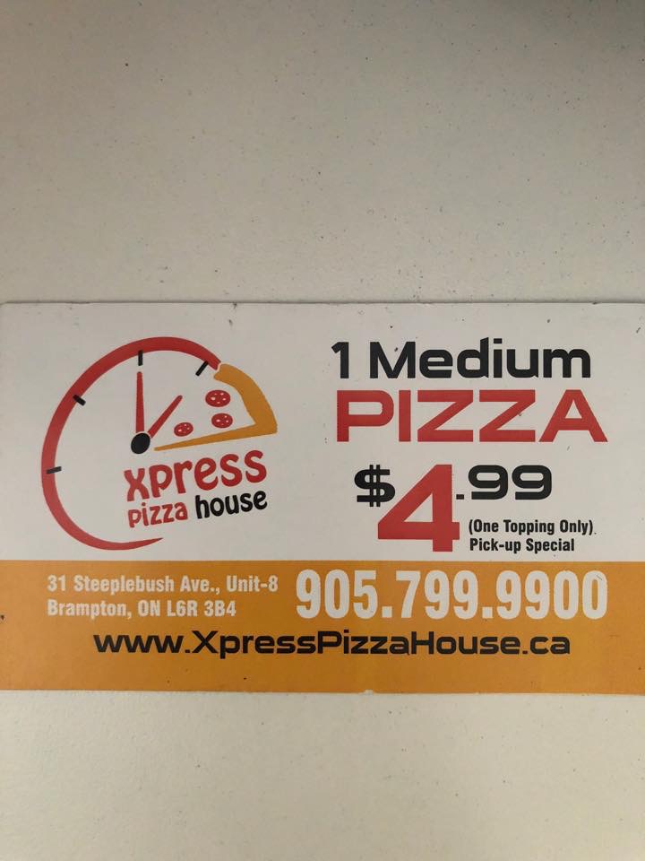 Xpress Pizza House | 31 Steeplebush Ave, Brampton, ON L6R 2J6, Canada | Phone: (905) 799-9900