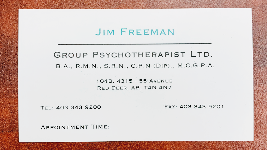 Jim Freeman Psychotherapist Ltd | 4315 55 Ave, Red Deer, AB T4N 4N7, Canada | Phone: (403) 343-9200