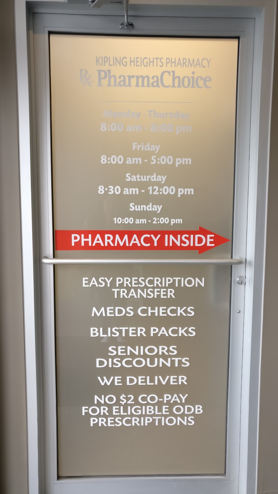 PharmaChoice Kipling Heights | 2291 Kipling Ave, Etobicoke, ON M9W 4L6, Canada | Phone: (416) 747-2999