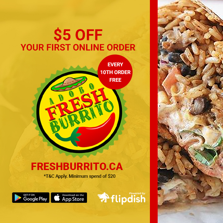 Fresh Burrito | 212 Queen St E, Brampton, ON L6V 1B7, Canada | Phone: (902) 903-6679