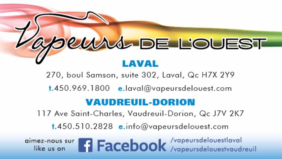 Vapeurs De LOuest - Vape Shop - Vaudreuil | 117 Av. Saint-Charles, Vaudreuil-Dorion, QC J7V 2K7, Canada | Phone: (450) 510-2828