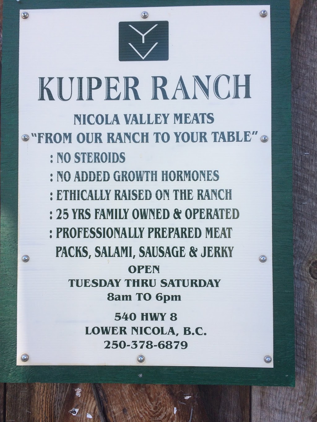 Lower Nicola Meats | 540 Nicola Hwy, Logan Lake, BC V0K 1W0, Canada | Phone: (250) 378-6879