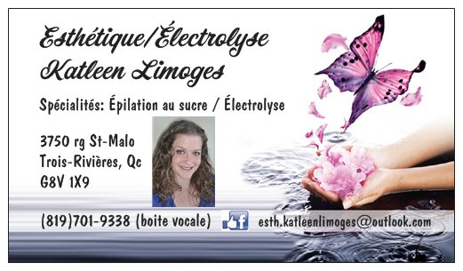 Esthétique/Électrolyse Katleen Limoges | 3750 Rang Saint-Malo, Trois-Rivières, QC G8V 1X9, Canada | Phone: (819) 701-9338