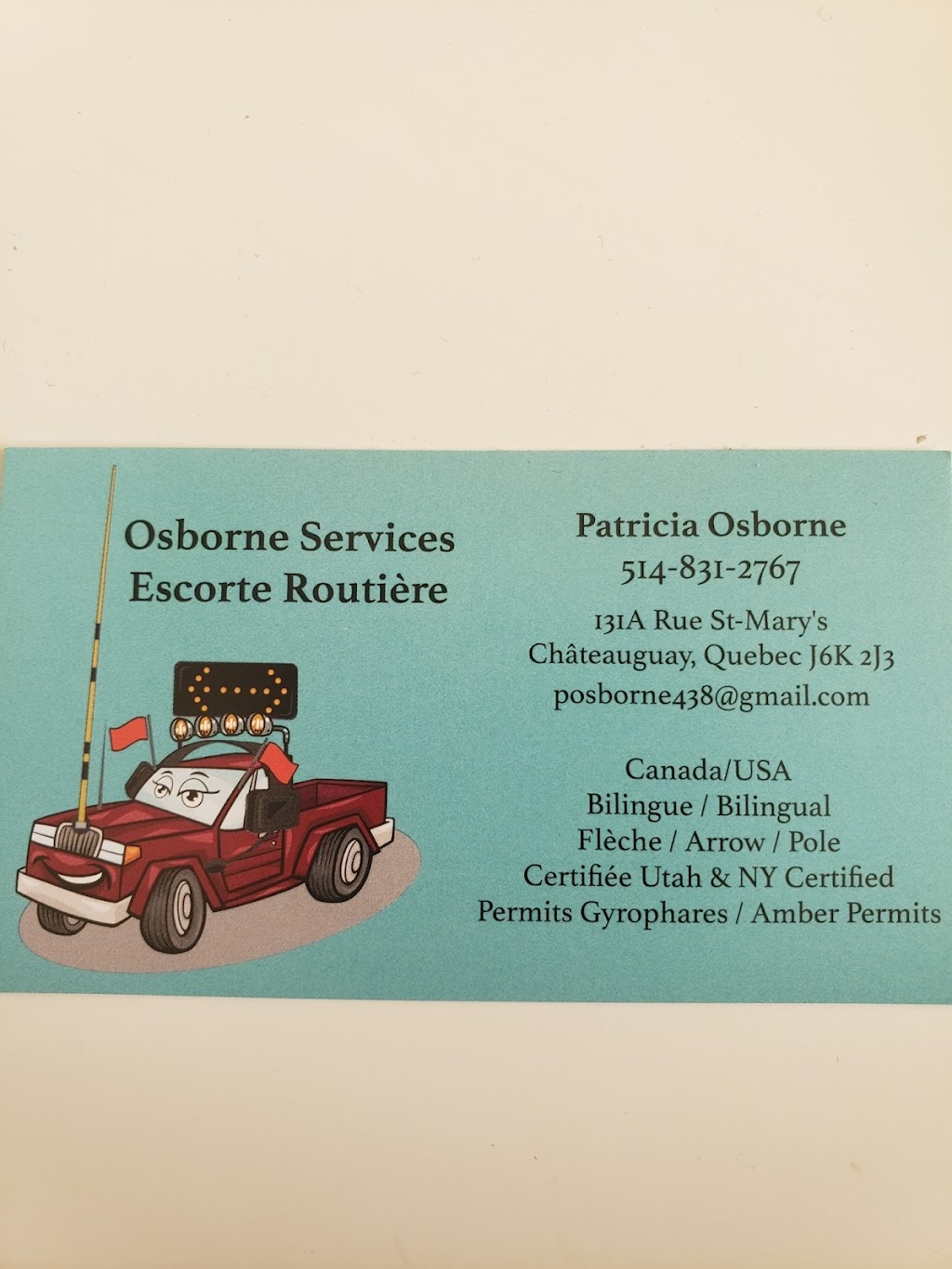 Osborne Services Escort Routiere | 131A Rue Saint-Marys, Châteauguay, QC J6K 2J3, Canada | Phone: (514) 831-2767