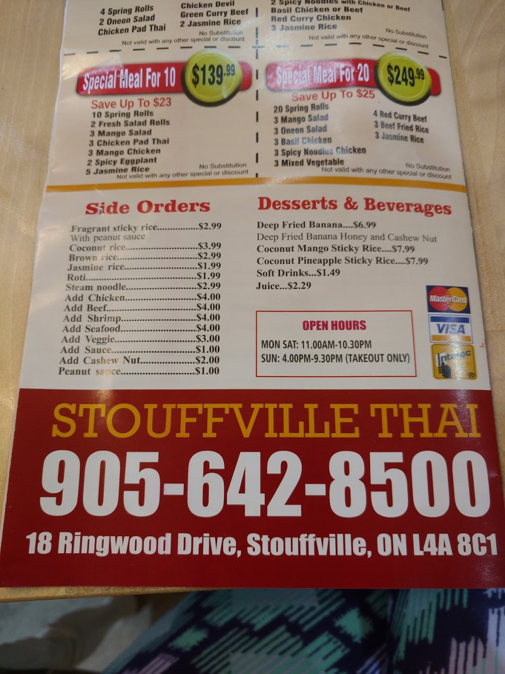 Stouffville Thai Bar and Restaurant | 18 Ringwood Dr, Whitchurch-Stouffville, ON L4A 8C1, Canada | Phone: (905) 642-8500