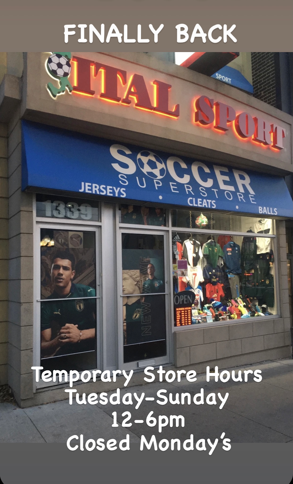 Ital Sport | 1339 St Clair Ave W, Toronto, ON M6E 1C3, Canada | Phone: (416) 654-8272