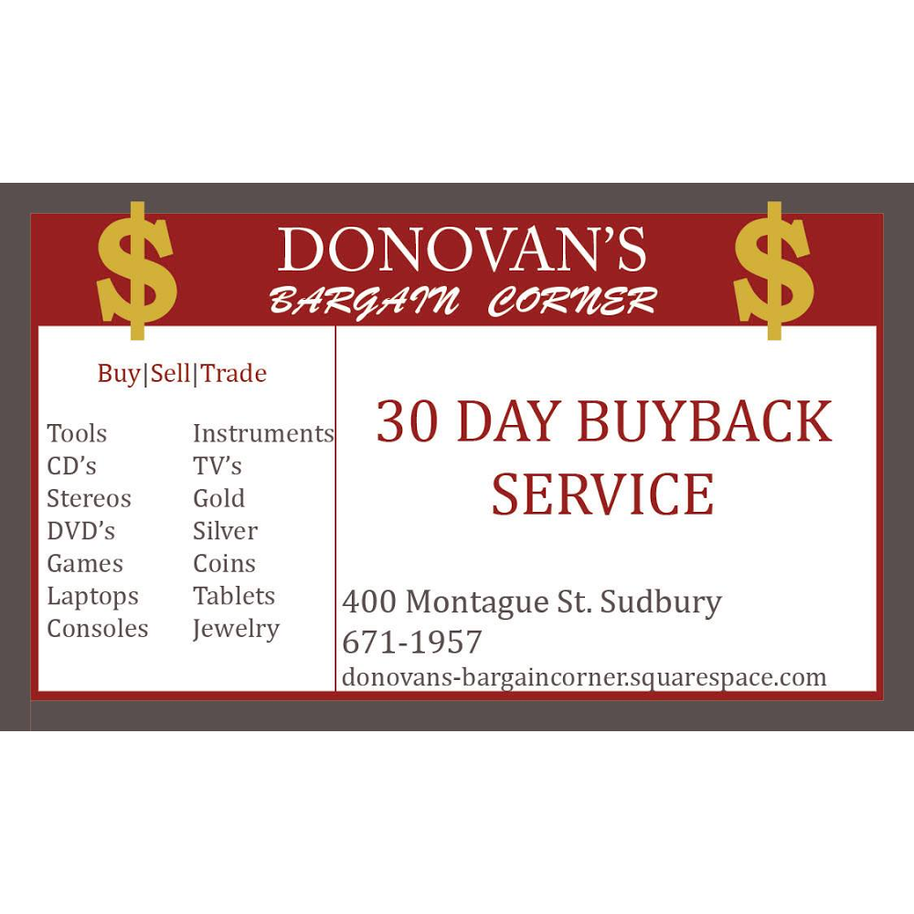 Donovans Bargain Corner | 400 Montague Ave, Sudbury, ON P3C 4G5, Canada | Phone: (705) 671-1957