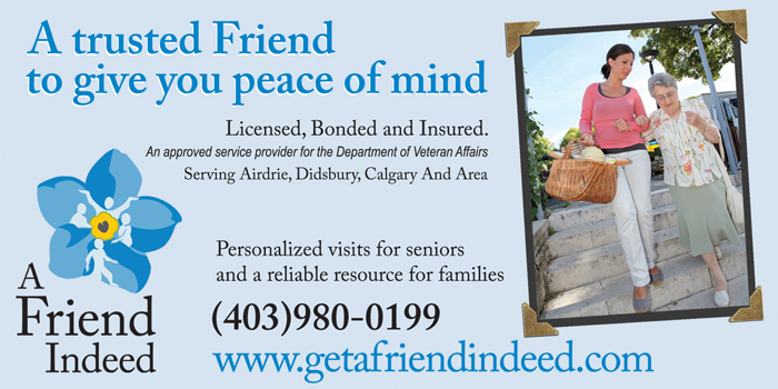 A Friend Indeed | Marquis Pl SE, Airdrie, AB T4A 1Z2, Canada | Phone: (403) 980-0199