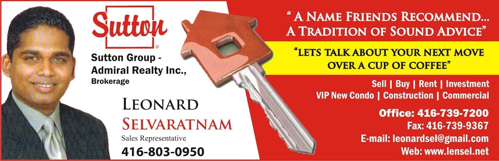 Leonard Selvaratnam Realtor in the GTA | 1881 Steeles Ave W, North York, ON M3H 5Y4, Canada | Phone: (416) 803-0950