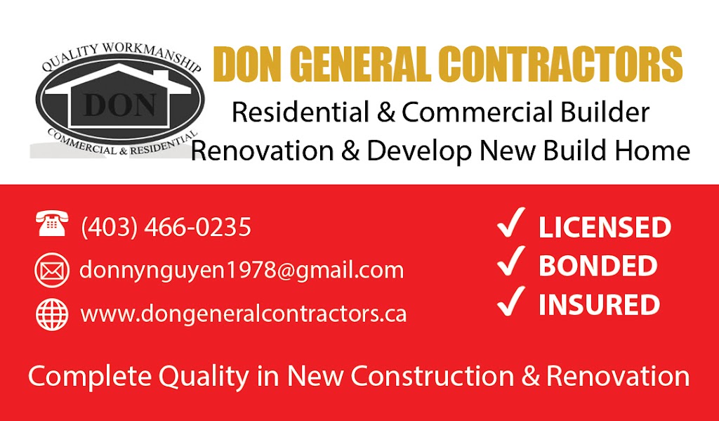 Don General Contractors | 68 Del Ray Crescent NE, Calgary, AB T1Y 6V9, Canada | Phone: (403) 466-0235