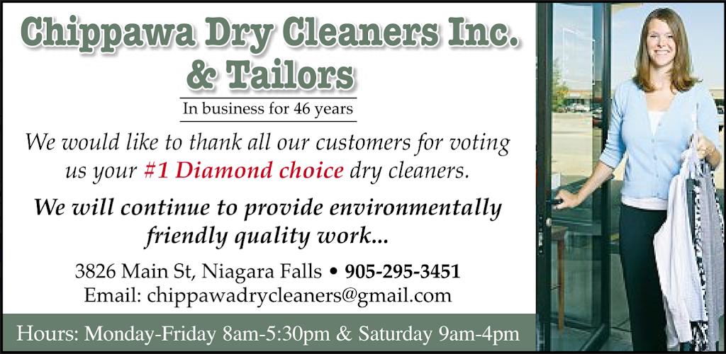 Chippawa Dry Cleaners & Tailors | 3826 Main St, Niagara Falls, ON L2G 6B2, Canada | Phone: (905) 295-3451