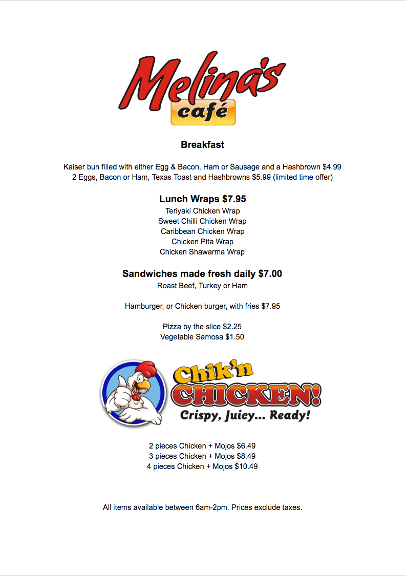 Melinas Café | 7389 River Rd, Delta, BC V4G 1B2, Canada | Phone: (604) 946-3004