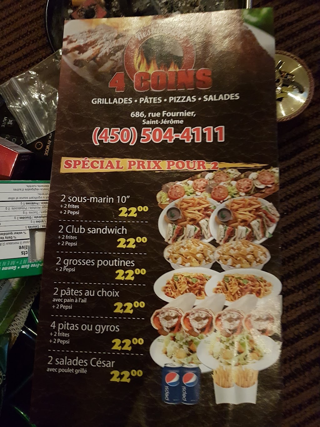 Restaurant 4 Coins | 686 Rue Fournier, Saint-Jérôme, QC J7Z 4W5, Canada | Phone: (450) 504-4111