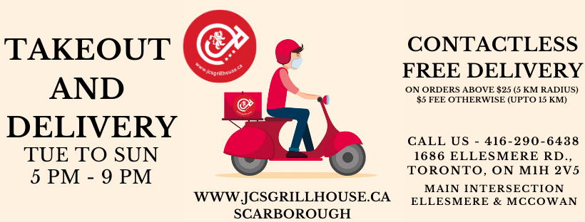 JCs Grill House - Scarborough | 1686 Ellesmere Rd, Scarborough, ON M1H 2V5, Canada | Phone: (416) 290-6438