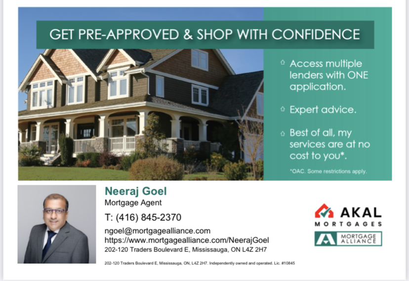 Neeraj Goel-Agent Akal Mortgages Brampton | 1 Deancrest Rd, Brampton, ON L7A 0W1, Canada | Phone: (416) 845-2370