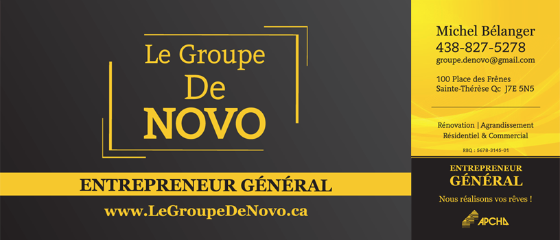 Groupe De Novo | 100 Pl. des Frênes, Sainte-Thérèse, QC J7E 5N5, Canada | Phone: (438) 827-5278