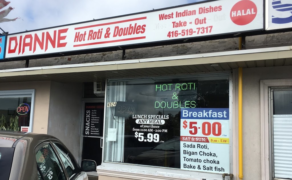 Dianne Hot Roti & Doubles | 4524 Kingston Rd, Scarborough, ON M1E 2N8, Canada | Phone: (416) 519-7317