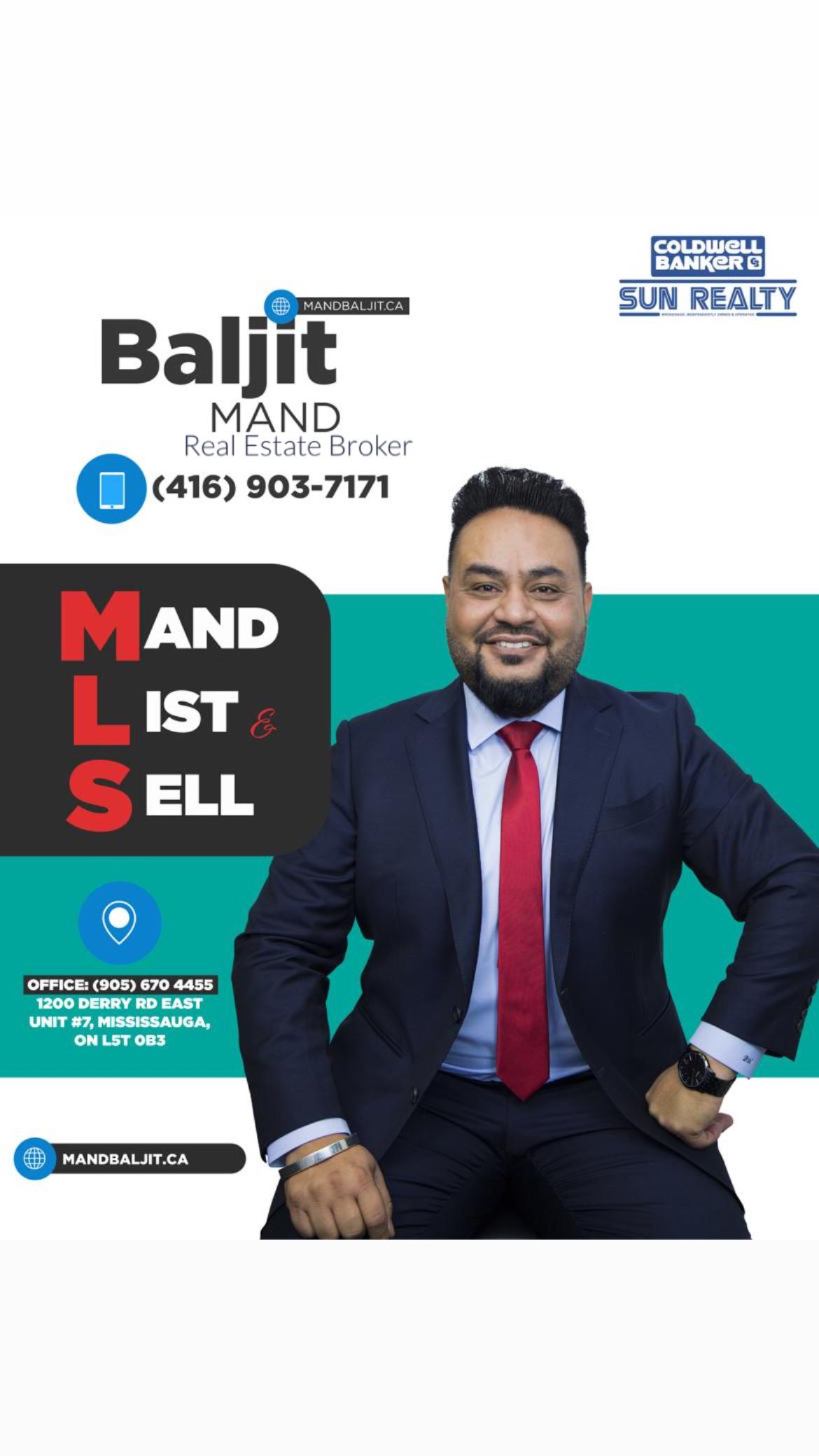 Baljit Mand -Best Realtor In Brampton | 1200 Derry Rd E, Mississauga, ON L5T 1B6, Canada | Phone: (416) 903-7171