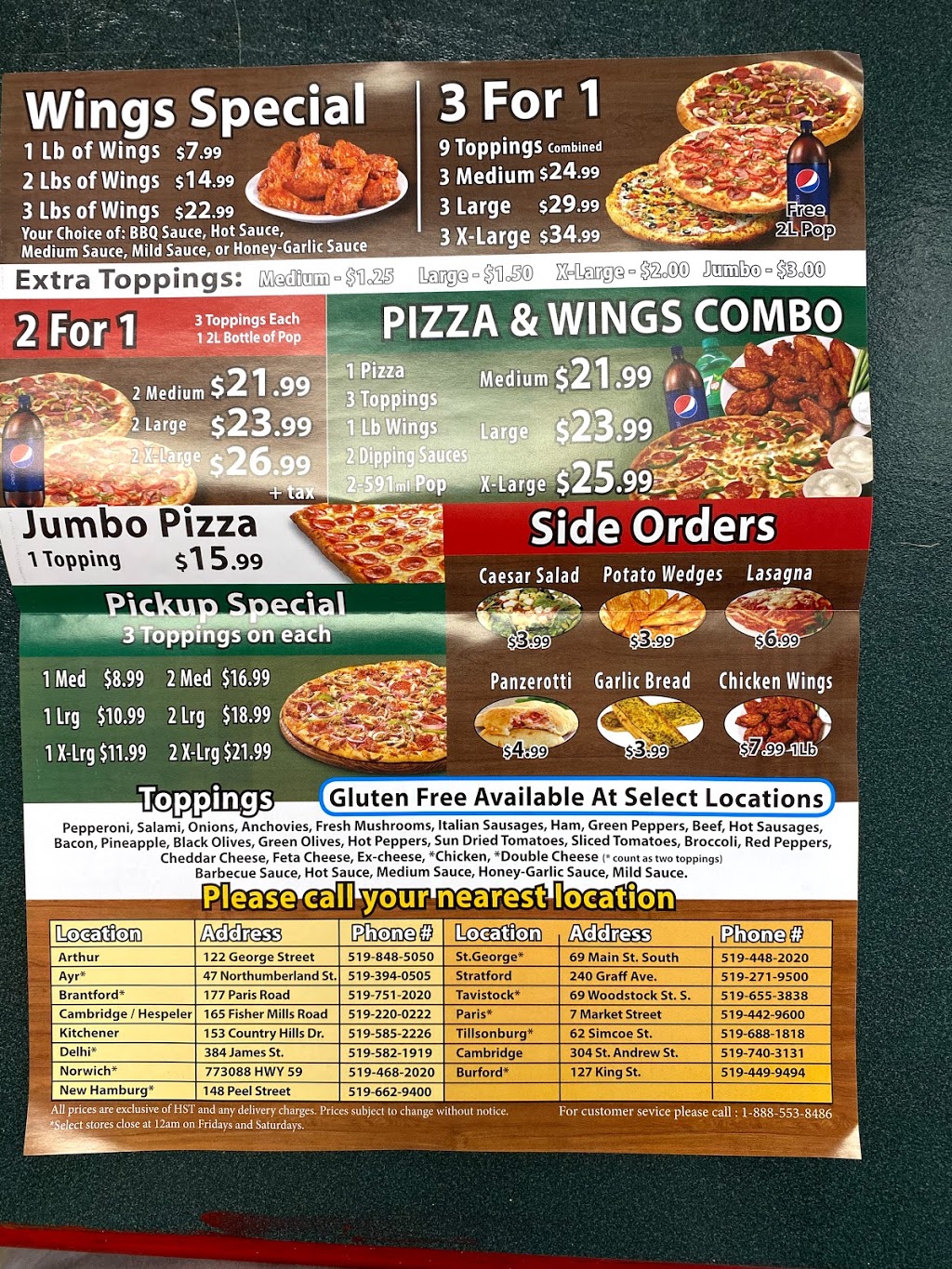 Titos Pizza | 127 King St, Burford, ON N0E 1A0, Canada | Phone: (519) 449-9494