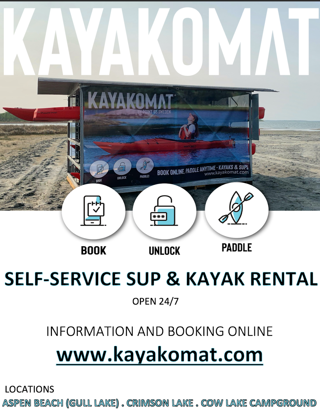 KAYAKOMAT Alberta, Crimson Lake | Range Rd 80C, Clearwater County, AB T0M 0C0, Canada | Phone: (403) 877-2221