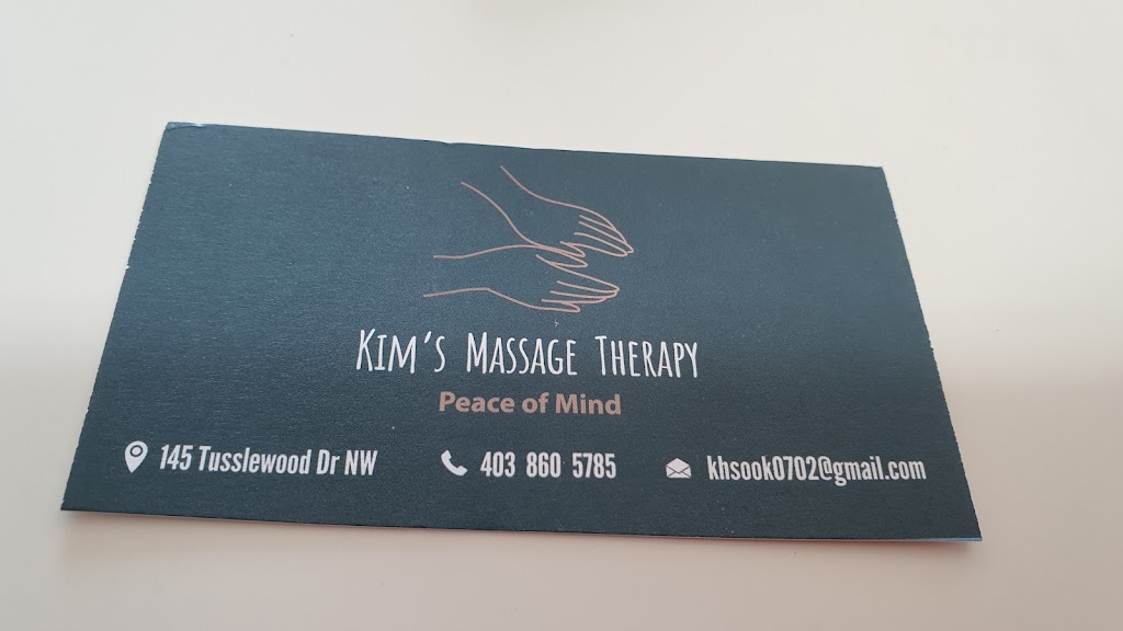 Kims Massage therapy | 145 Tusslewood Dr NW, Calgary, AB T3L 2V2, Canada | Phone: (403) 860-5785