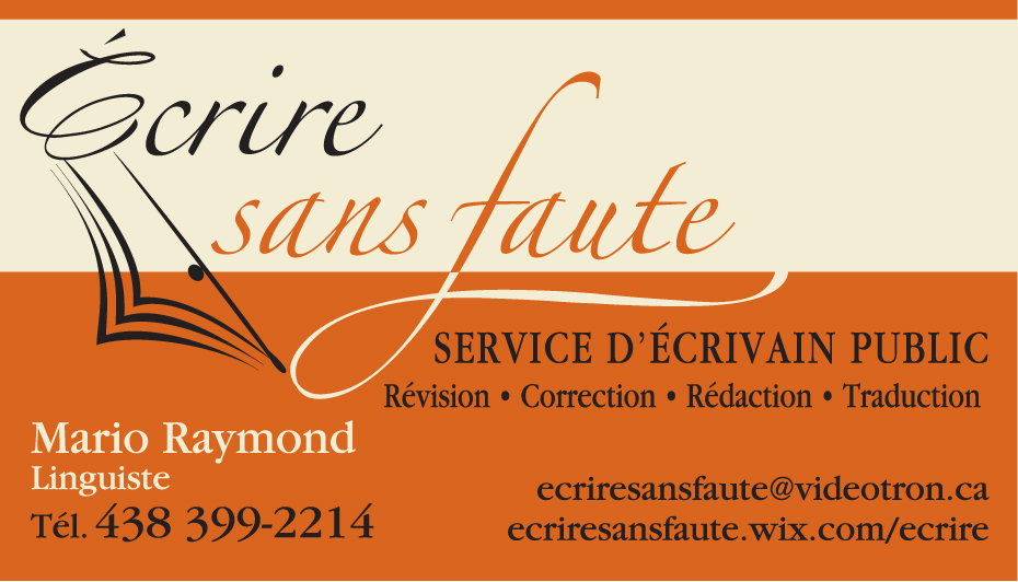 Écrire sans faute | 153 Rue Dollier, Saint-Jean-sur-Richelieu, QC J3B 3P7, Canada | Phone: (438) 399-2214