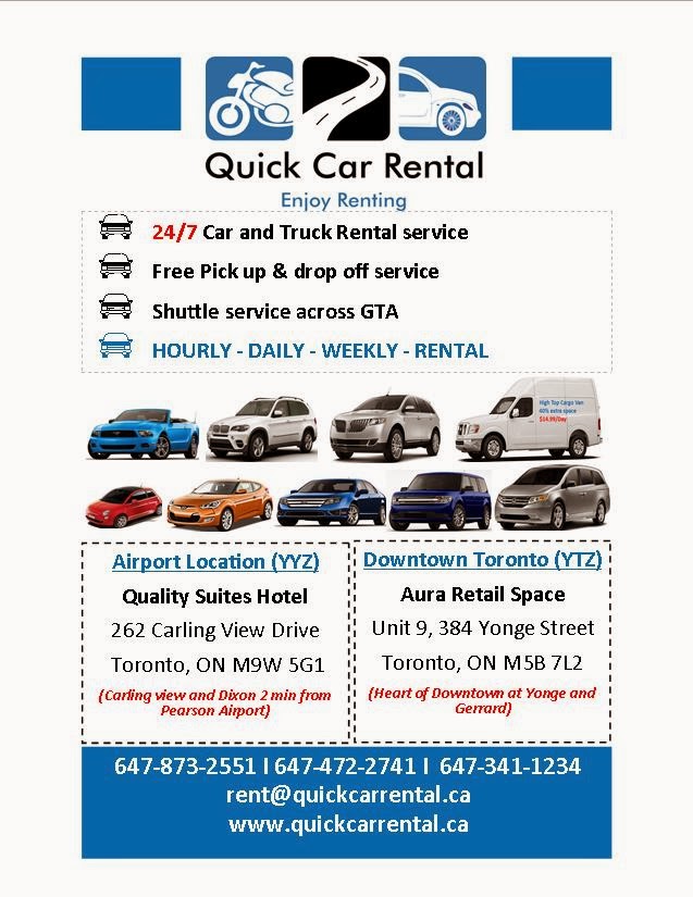 Quick Car Rental | 924 Dixon Rd, Etobicoke, ON M9W 5G1, Canada | Phone: (647) 341-1234